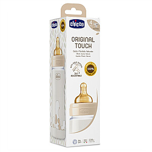CHICCO Lateksa barošanas pudelīte Original Touch,330 ml.