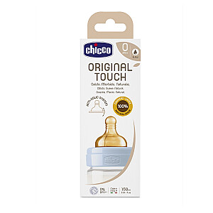CHICCO Lateksa barošanas pudelīte Original Touch zēnu, 150ml.