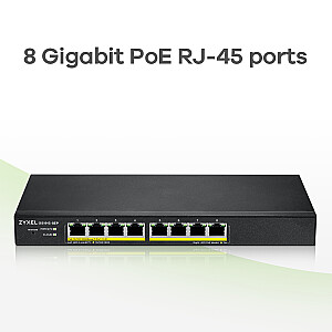 Zyxel GS1915-8EP Управляемый L2 Gigabit Ethernet (10/100/1000) Power over Ethernet (PoE), черный