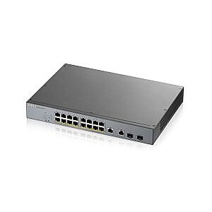 Сетевой коммутатор Zyxel GS1350-18HP-EU0101F Управляемый L2 Gigabit Ethernet (10/100/1000) Power over Ethernet (PoE) Серый
