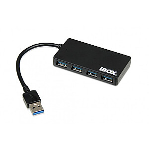 Interfeisa centrmezgls iBox IUH3F56 USB 3.0 (3.1 Gen 1) Type-A 5000 Mbps melns