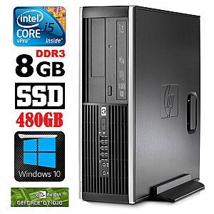 Personālais dators HP 8100 Elite SFF i5-650 8GB 480SSD GT1030 2GB DVD WIN10