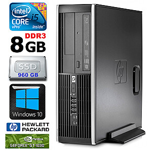 Personālais dators HP 8100 Elite SFF i5-650 8GB 960SSD GT1030 2GB DVD WIN10