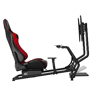 NanoRS RS160 spēļu krēsls 3 vienā sacīkšu simulatora statīvs datora konsole Gamers Sintētiskās ādas futrālis Stūres statīvs TV kronšteins līdz 50" maks. Vesa 400x400