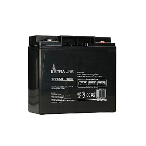 Extralink AKUMULATORA AKUMULATORA AKUMULATORS AGM 12V 18AH — akumulators — 18 000 mAh noslēgta svina skābe (VRLA) 13,5 V