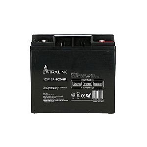 Extralink AKUMULATORA AKUMULATORA AKUMULATORS AGM 12V 18AH — akumulators — 18 000 mAh noslēgta svina skābe (VRLA) 13,5 V