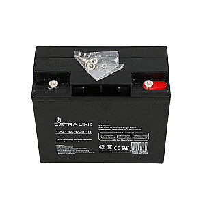 Extralink AKUMULATORA AKUMULATORA AKUMULATORS AGM 12V 18AH — akumulators — 18 000 mAh noslēgta svina skābe (VRLA) 13,5 V