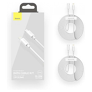 CABLE LIGHTNING TO USB-C 1.5M/2PCS WHITE TZCATLZJ-02 BASEUS