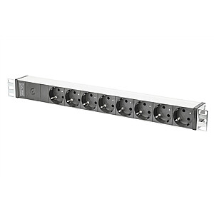 Digitus Aluminum outlet strip with pre-fuse DN-95410	 Sockets quantity 8, 250 Vac,  50/60Hz, 2 m supply IEC C14 plug