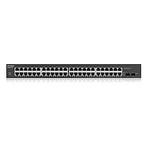 Zyxel GS1900-48HPv2 Managed L2 Gigabit Ethernet (10/100/1000) Power over Ethernet (PoE), черный