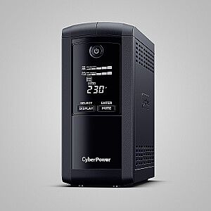 CyberPower Tracer III VP1000ELCD-FR Nepārtrauktās barošanas avots (UPS) Line-Interactive 1 kVA 550 W 4 maiņstrāvas kontaktligzdas