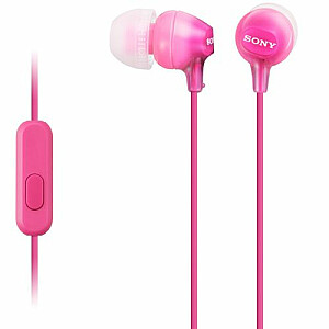 Наушники Sony MDR-EX15AP с управлением смартфоном и микрофоном (розовые)
