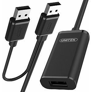 USB Unitek USB-A — USB-A kabelis 20 m, melns (Y-279)