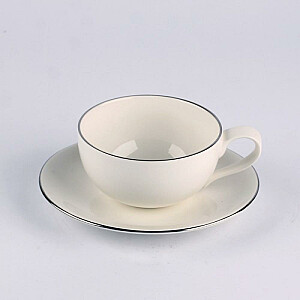 Sense platinum tējas tase ar apakštasi 23CL 15cm, Quality Ceramic