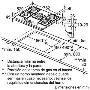 Plīts virsma Siemens EP7A6QB90 melna iebūvēta gāze 5 zona(s)