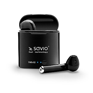 Беспроводные Bluetooth-наушники Savio TWS-02, черные