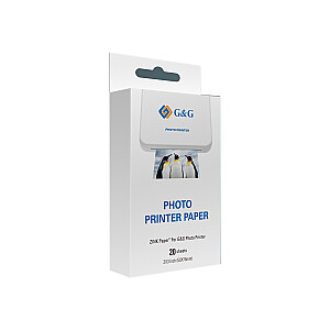 Fotopapīrs ZINK GG-ZP023-20 Canon, G&G, Huawei, HP, Polaroid, Xiaomi printeriem; 50 mm x 76 mm; 20 gab.