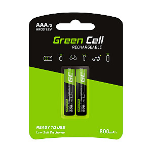 Бытовая батарея Green Cell GR08 Никель-металлогидридная аккумуляторная батарея (NiMH) AAA 2X AAA R3 800 мАч