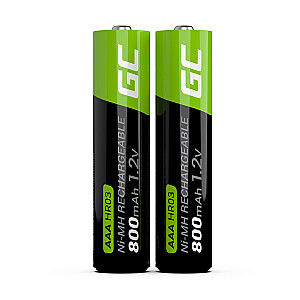 Бытовая батарея Green Cell GR08 Никель-металлогидридная аккумуляторная батарея (NiMH) AAA 2X AAA R3 800 мАч