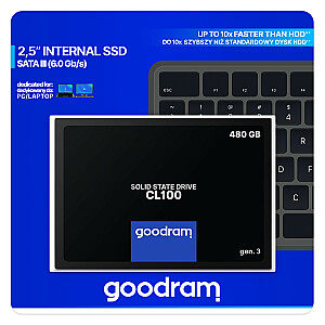 Cietvielu piedziņa Goodram CL100 Gen. 3480 GB Sata III 2.5 mazumtirdzniecība