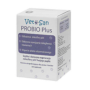 VETOSAN Probio Plus - vitamīnu komplekss suņiem un kaķiem - 60 tabletes