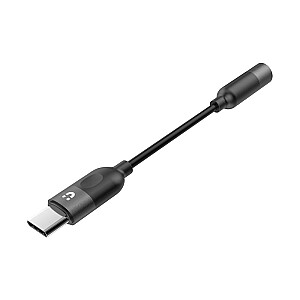 Mobilā telefona kabelis UNITEK M1204A Melns 0,1 m USB C 3,5 mm