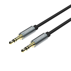 Audio kabelis UNITEK Y-C922ABK 1,5 m 3,5 mm Melns, Pelēks