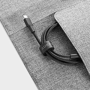 AUKEY CB-CL02 USB kabelis Ātrās uzlādes USB C-Lightning | 1,2 m | Melns