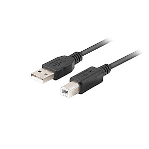Lanberg CA-USBA-15CU-0010-BK USB kabelis 1m 2.0 USB A->USB-B Melns