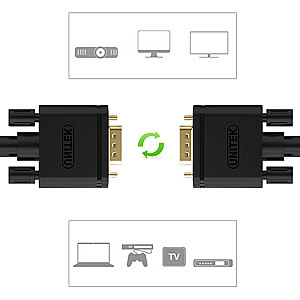 Melns video kabelis V7, VGA vīrs uz VGA vīrs, 2m 6,6 pēdas