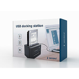 Док-станция Gembird HD32-U2S-5 для жестких дисков 2,5" и 3,5" USB 2.0 Type-A Черный