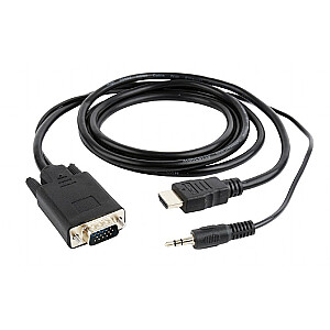 Адаптер видеокабеля Gembird CC-DP-HDMI-5M HDMI + 3,5 мм VGA (D-Sub) Черный
