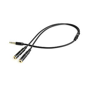 Gembird! 3,5 mm mini ligzda / 4PIN / 0 audio mikrofona adapteris. audio kabelis 0,2 m 2 x 3,5 mm Melns