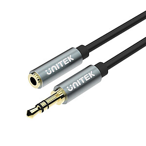 Audio kabelis UNITEK Y-C932ABK 1 m 3,5 mm Melns, Pelēks
