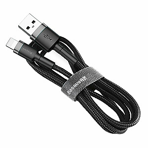 Cable Lightning USB Baseus Cafule 1.5A 2m (pelēki melns)