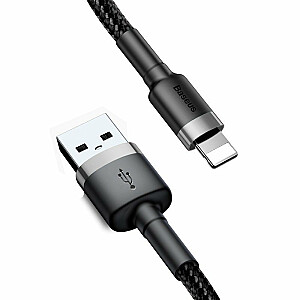 Cable Lightning USB Baseus Cafule 1.5A 2m (pelēki melns)