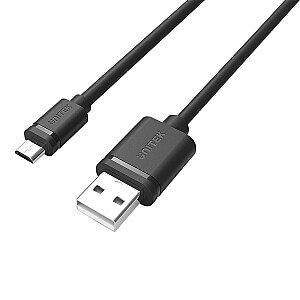 UNITEK Y-C454GBK USB kabelis 0,5 m USB 2.0 USB A mikro-USB B melns