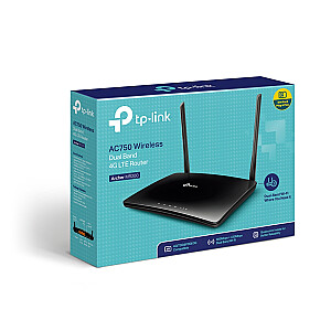 TP-LINK Archer MR200 Fast Ethernet bezvadu maršrutētājs divjoslu (2,4 GHz / 5 GHz) 4G melns