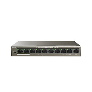 Tenda TEF1110P-8-63W tīkla slēdzis Nepārvaldīts Fast Ethernet (10/100) Power over Ethernet (PoE) Melns