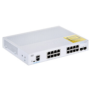 Cisco CBS350-16T-E-2G-EU tīkla slēdzis pārvaldīts L2/L3 Gigabit Ethernet (10/100/1000), sudraba krāsa