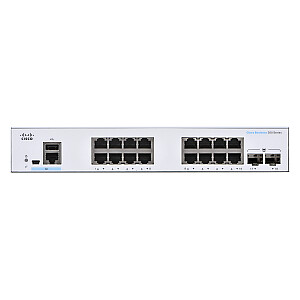 Cisco CBS350-16T-E-2G-EU tīkla slēdzis pārvaldīts L2/L3 Gigabit Ethernet (10/100/1000), sudraba krāsa
