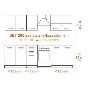Topeshop KITCHEN SET 200 BIEL virtuves/ēdamistabas mēbeļu komplekts