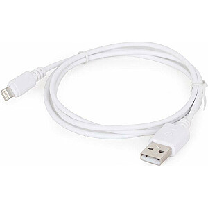 Gembird USB-A — Lightning USB kabelis 1 m balts (CC-USB2-AMLM-W-1M)