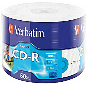 Verbatim 50x Printable CD-R700 MB 50 gab.