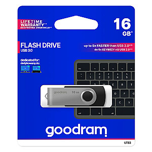 Goodram UTS3 USB zibatmiņas disks 16 GB USB Type-A 3.2 Gen 1 (3.1 Gen 1) Melns