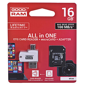 Atmiņas karte Goodram M1A4-0160R12 16 GB MicroSDHC Class 10 UHS-I