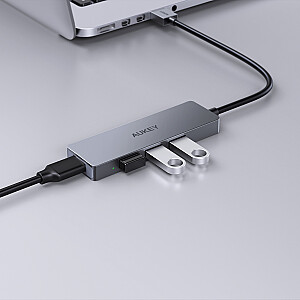 AUKEY CB-H36 Алюминиевый концентратор USB-A | ультратонкий | 4в1 | 4xUSB 3.0 | 5 Гбит/с