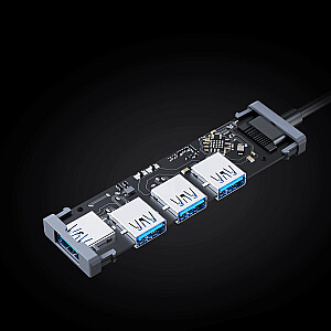 AUKEY CB-H36 alumīnija USB-A centrmezgls | īpaši plāns | 4in1 | 4xUSB 3.0 | 5 Gbps