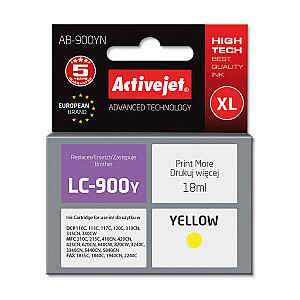Activejet AB-900YN tinte (aizvietotājs Brother LC900Y; Supreme; 17,5 ml; dzeltena)