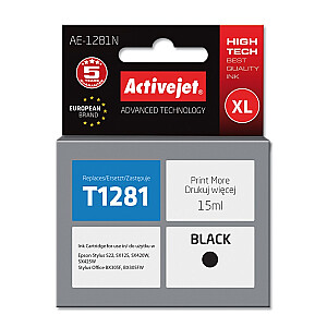 Activejet AE-1281N tinte Epson printerim, Epson T1281 nomaiņa; Augstākā; 15 ml; melns
